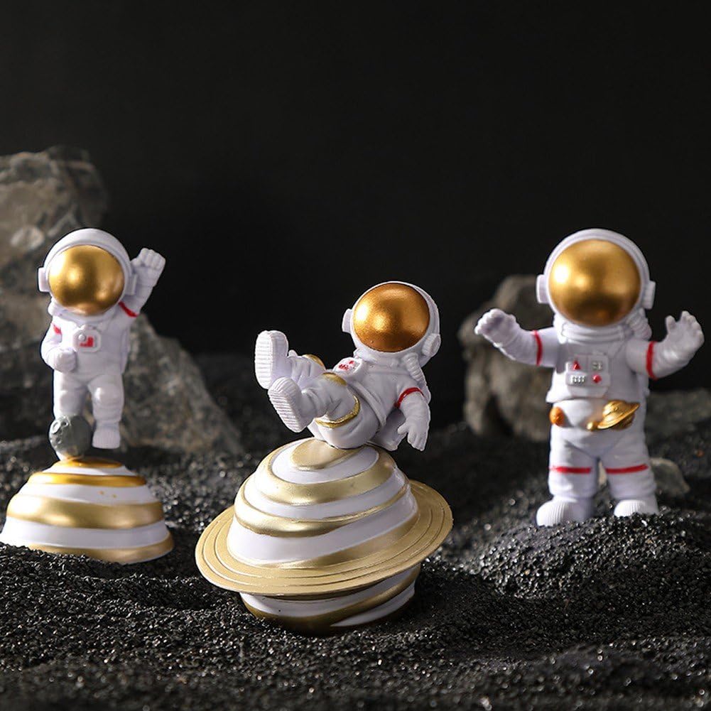 Estatua De Estatuilla De Astronauta, 7 Piezas De Escultura De De Astronauta para Decoración De Escritorio, Adorno De Escritorio De Planeta Espacial para Decoración Temática