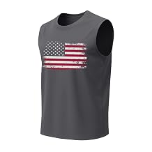 Mens Tank Tops Patriotic Sleeveless Tech Sports Fabric Top American Flag Print Graphic Gym Shirts