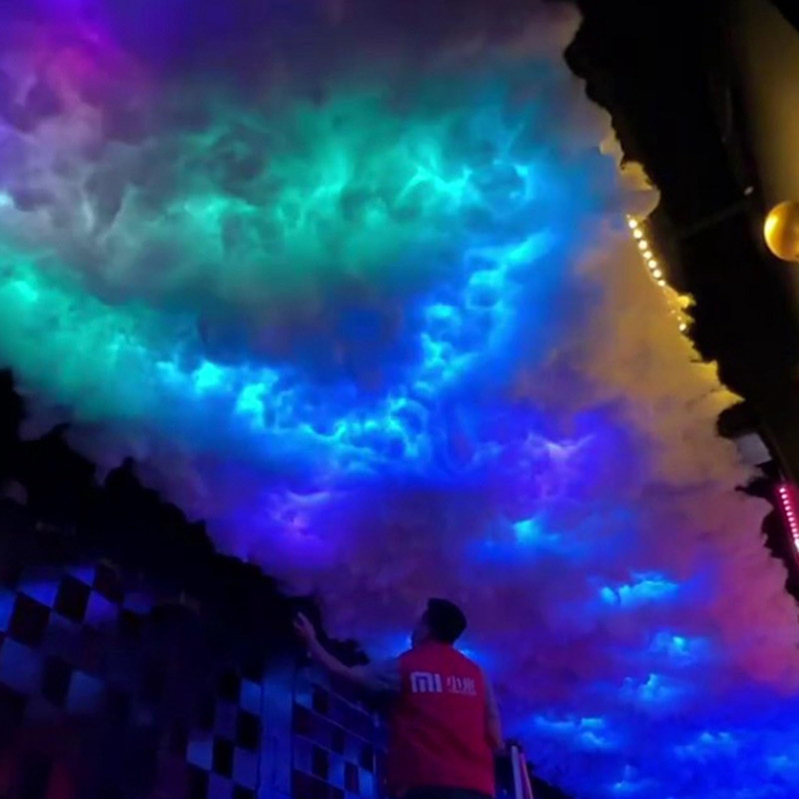 Lampada a forma di nuvola di tuono, lampada in cotone con effetto speciale per uccidere gli effetti speciali per camera da letto, tuoni e nuvole scure, lampada per atmosfera artistica (10 m)