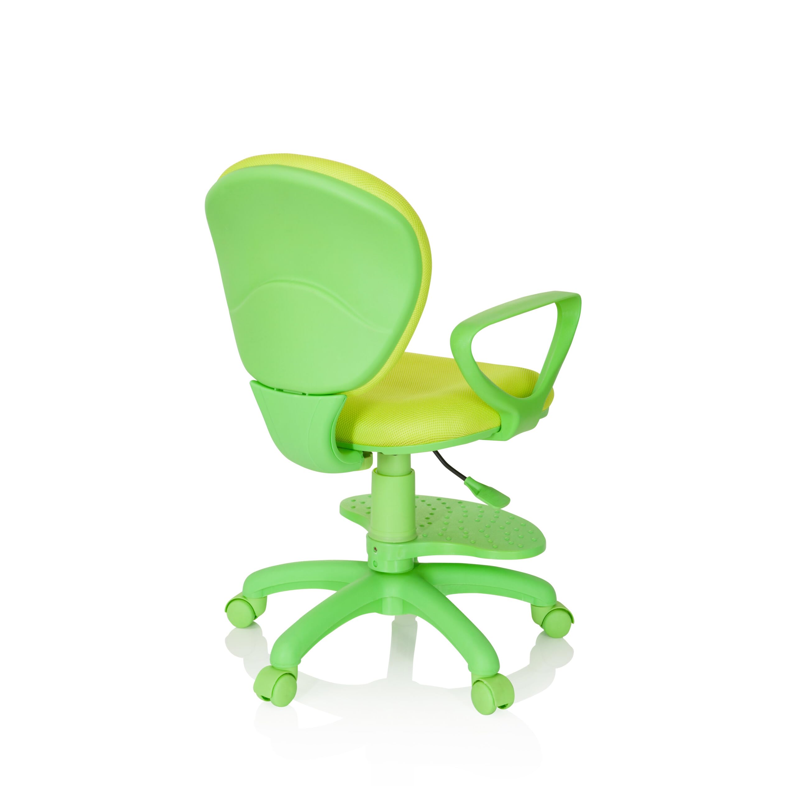 hjh OFFICE 670979 Kinderdrehstuhl Kid Colour Stoff Grün Schreibtischstuhl Kinder, Fußablage & Sitzfläche höhenverstellbar