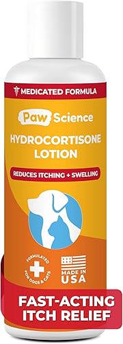 Loción hidratante antipicazón de hidrocortisona para perros y gatos - Tratamiento de puntos calientes, alivio de la picazón de la piel del perro,