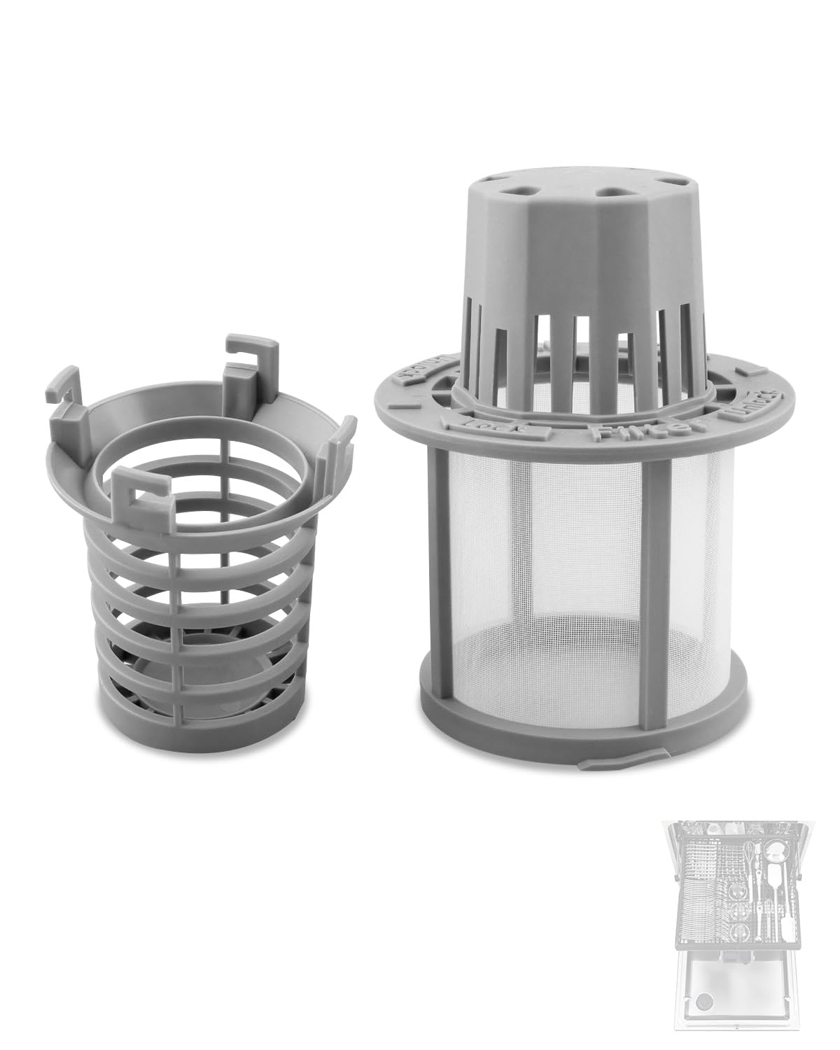 WD12X25995 - Filtro ultrafino y cesta para lavavajillas GE/Haier/Hotpoint