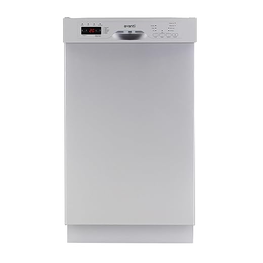 Avanti 18-Inch Dishwasher Machine with LED Display, Fits 8 Place Settings with 3 Wash Options, 6 Automatic Cycles Includes Rinse Aid Dispenser with Low Noise Rating, 53db, Stainless Steel