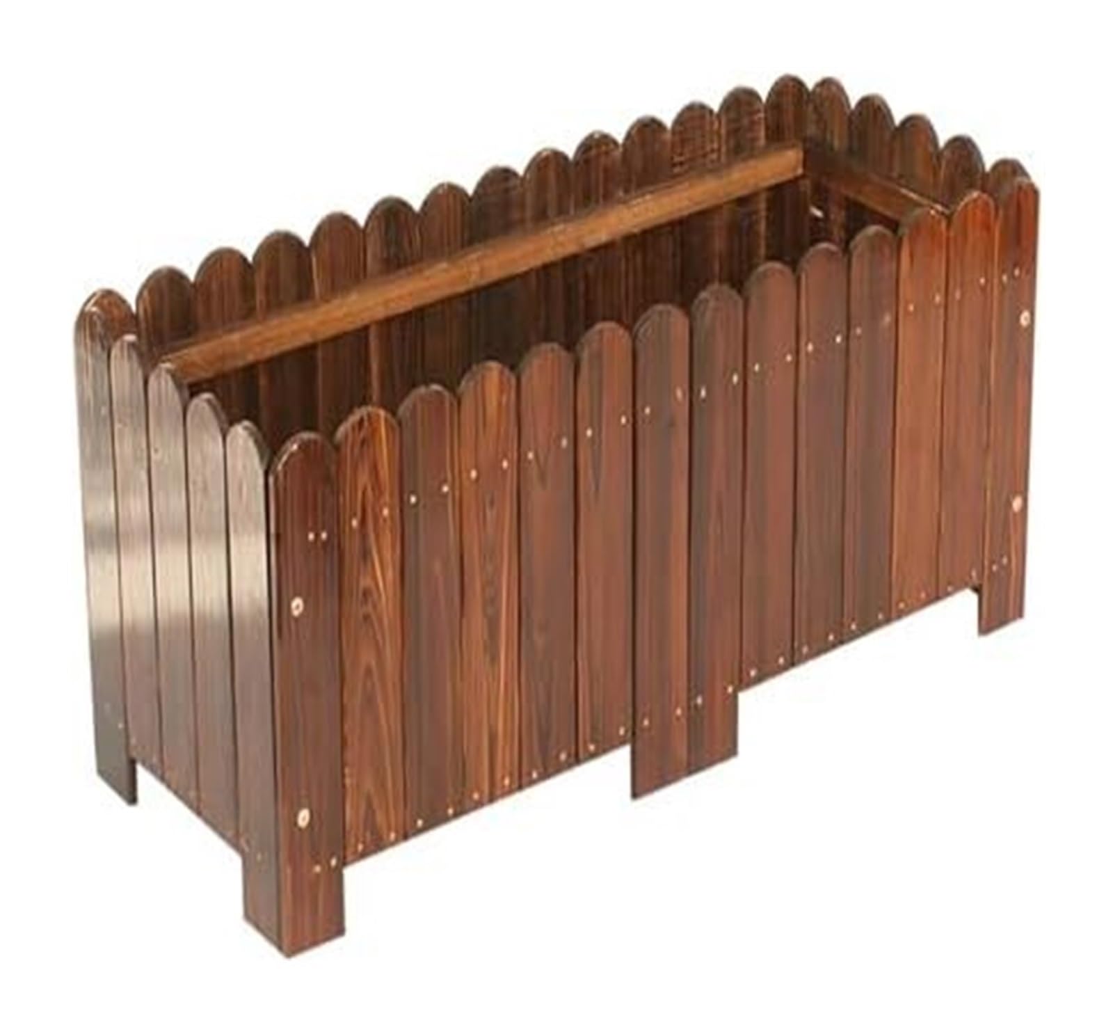 HIFRQVVC Outdoor Garden Planter Box, Raised Garden Planter Box Drainage Brown Multiple Sizes Flowers Herbs Veggies Succulents(100x40x40cm)