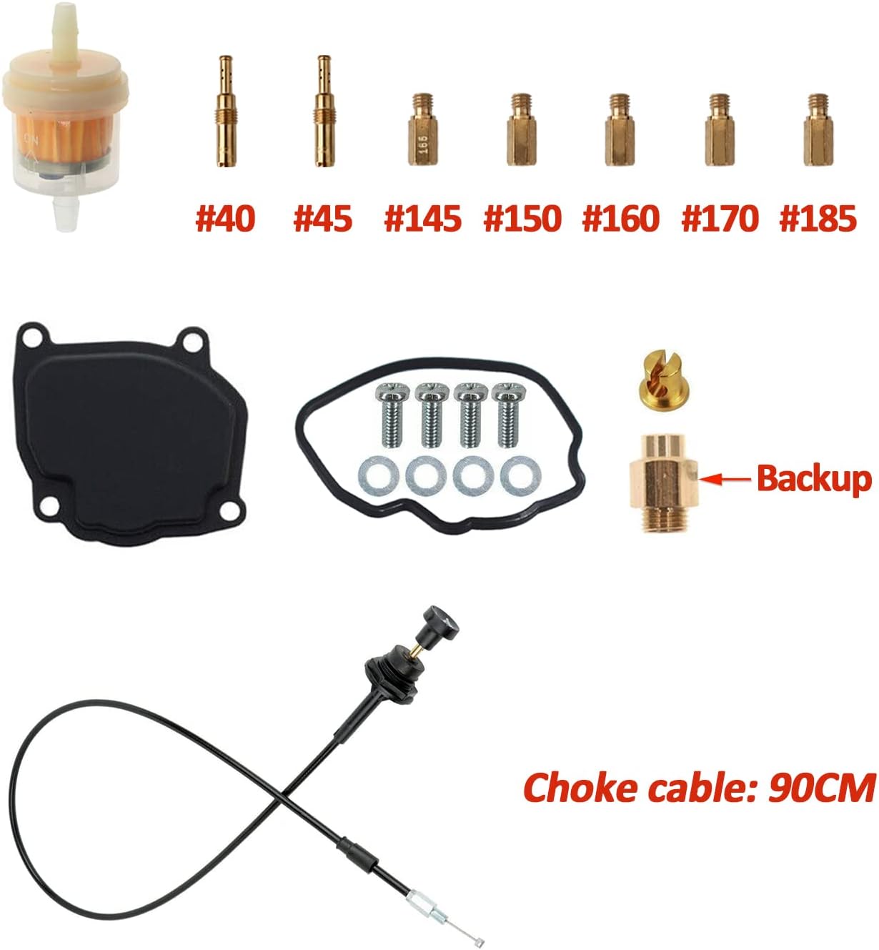 Carburetor & Choke Cable (90CM) for Arctic Cat 250 (99-01) 300 (98-00) 400 (98-01) Bearcat 454 (96-98) 2x2 2x4 4x4 ATV Quad Carb