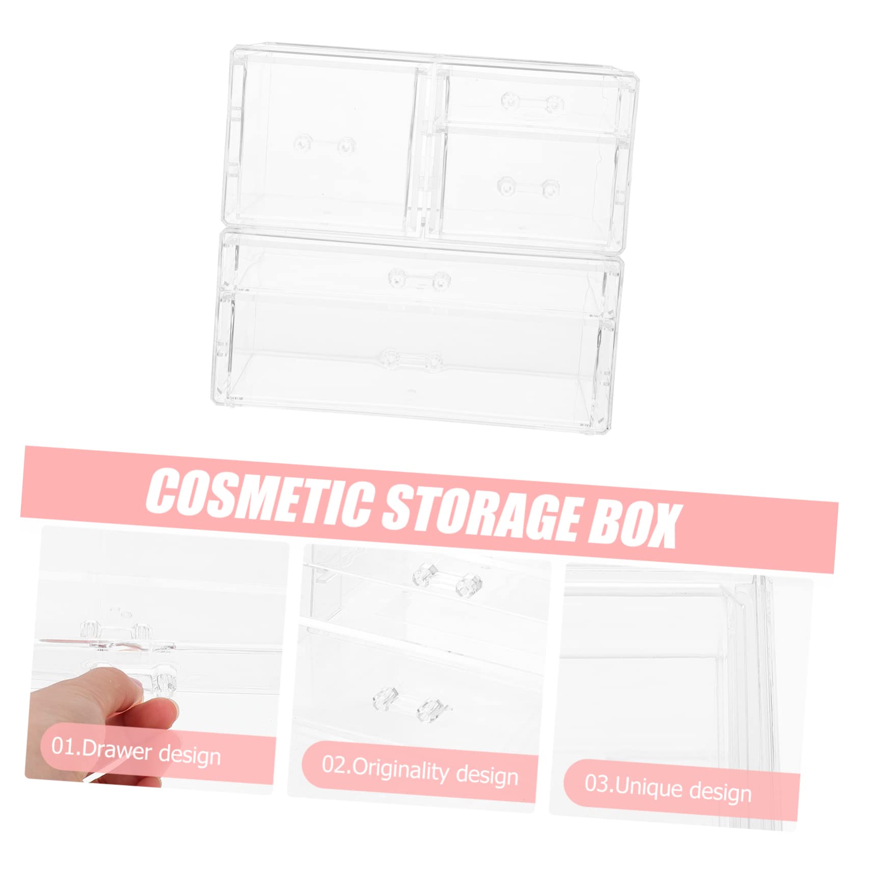 Boîte de Rangement Cosmétique à Tiroir Transparente en Ps, Bijoux