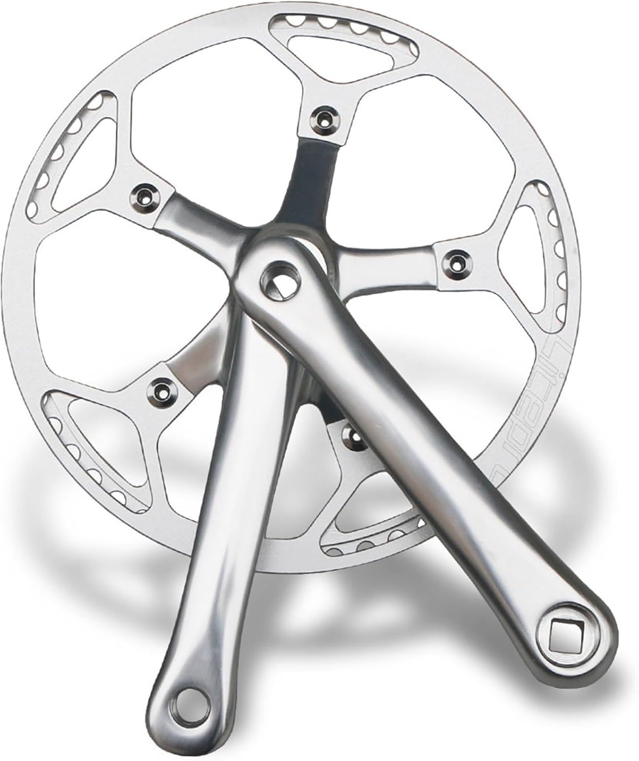 Bike Square Taper Crankset 165mm Folding Road Bike Crankset 130 Single Speed Chainring 45T 47T 53T 56T 58T Aluminium Alloy Ultralight Cranksets Arm