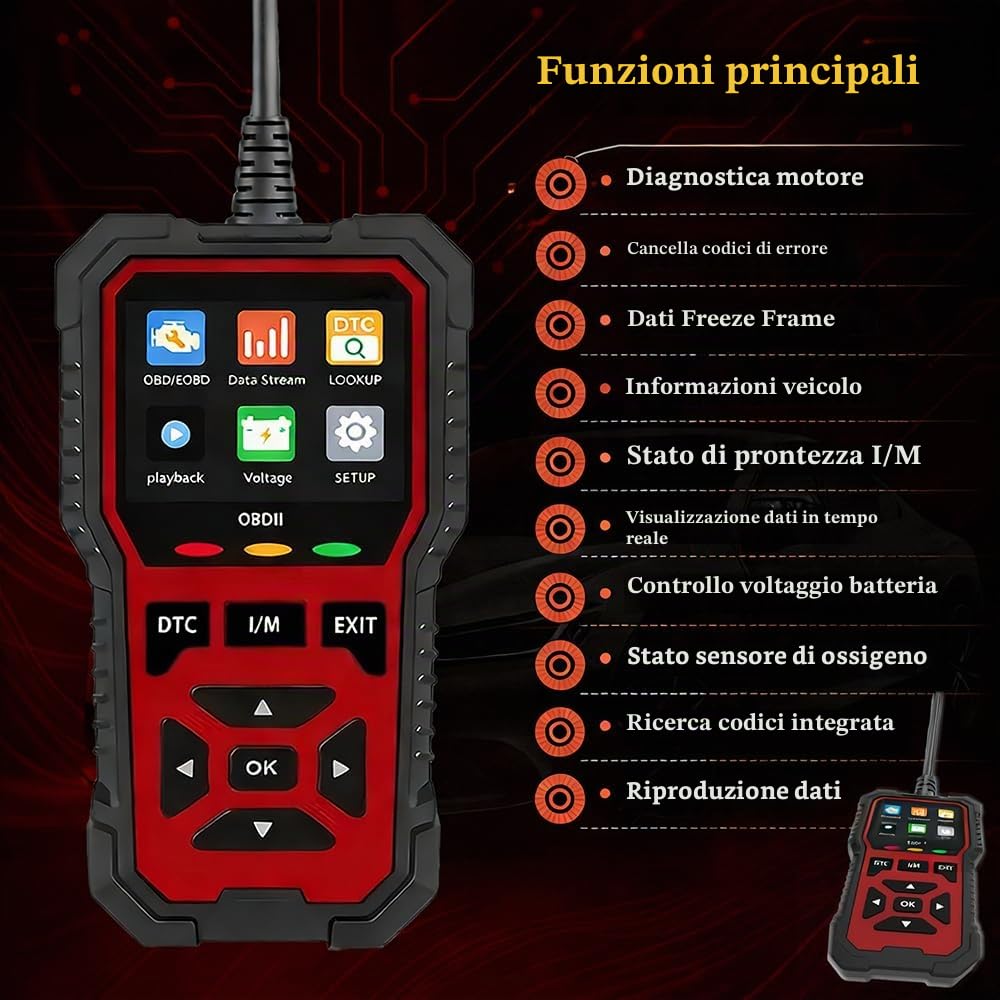 OBD2 Auto Diagnostica per Alfa Romeo Giulia Stelvio 952 949, OBD2 Scanner Diagnosi Italiano Lettore Errore Motore, Cancellazione Spia Motore