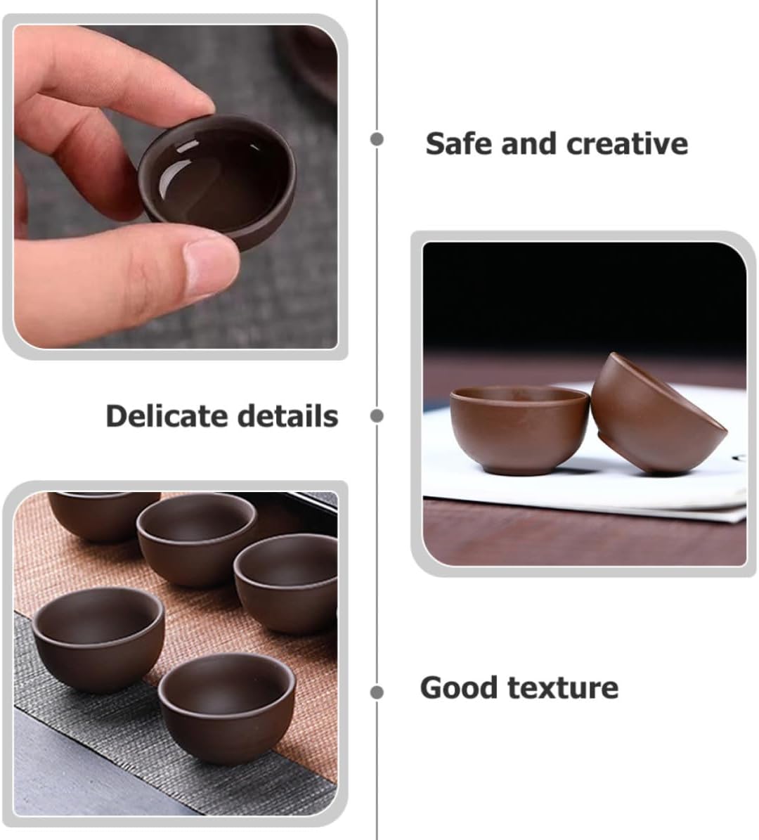 6pcs Purple Sands Tea Cup 30ml Elegant Classic for Oolong Tea