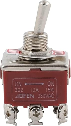 WARFEL Botón de interruptor de encendido, 1 unidad E-TEN303 0.472 in, 9 pines, 3 posiciones, interruptor basculante de encendidoapagado, interruptor