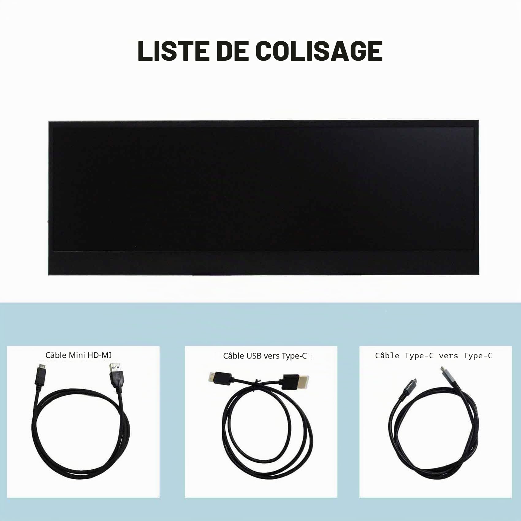 VSDISPLAY Moniteur Tactile Portable, écran 4K IPS de 14 Pouces, 3840 x 1100