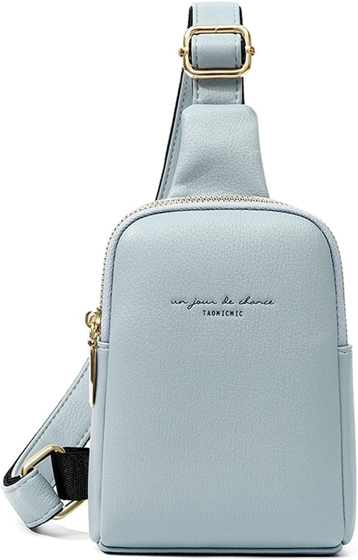 SUMGOGO Womens Crossbody Fanny Pack Sling Bag Cell Phone Purse Leather Casual Daypack Sport Chest Satchel for Women