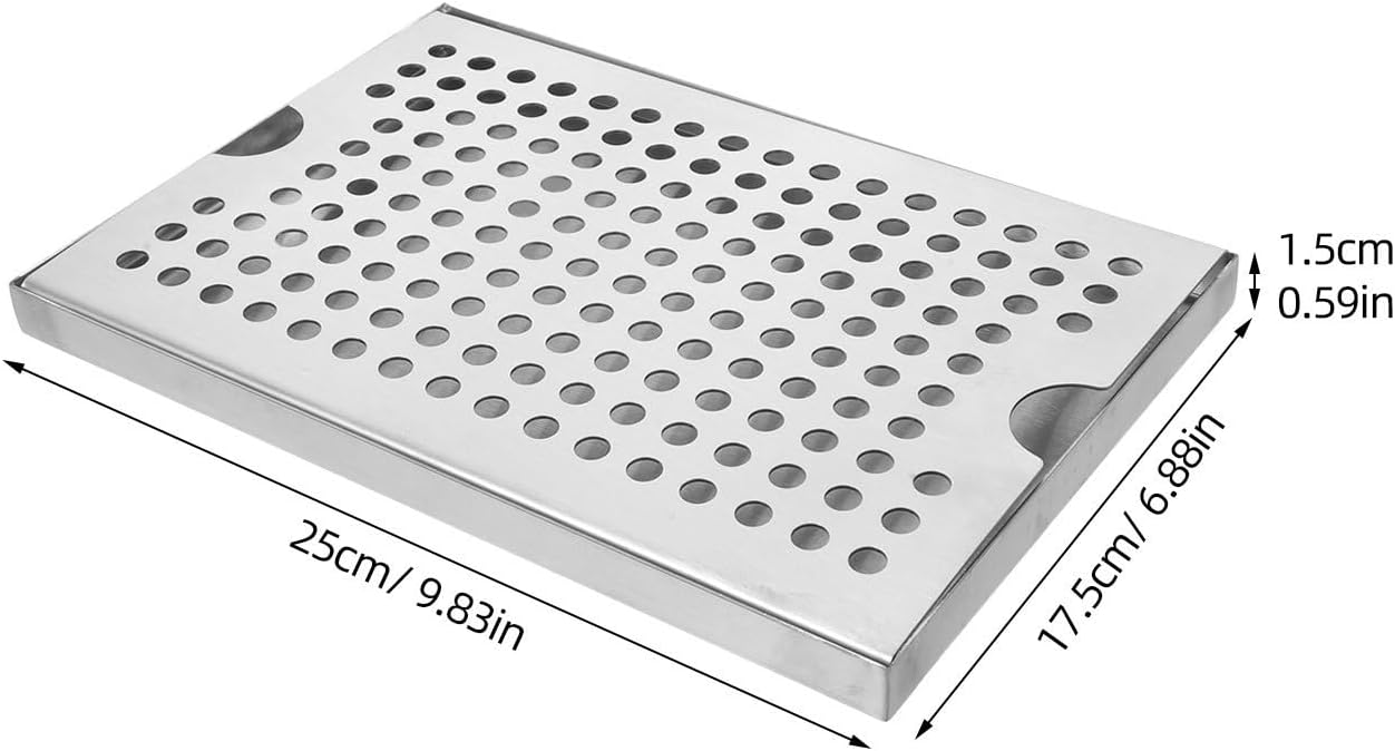 Wakauto Stainless Steel U-shaped Drip Tray for Beer Tap and Drink Dispenser with Removable Drip Catcher and Spill Control, Easy Maintenance for Home Bar and Restaurants