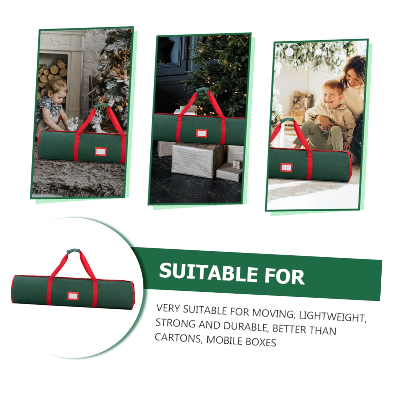 Beatifufu Present Wrapping Paper Storage Bag Oxford Fabric Christmas Decorations Organizer Easy Hang Zipper Closure