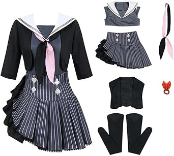 Costume Dress Uniform Full Set Balck Women Party Suit
