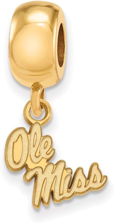 Missisippi Bead Charm Extra Small (3/8 Inch) Dangle (Gold Plated)