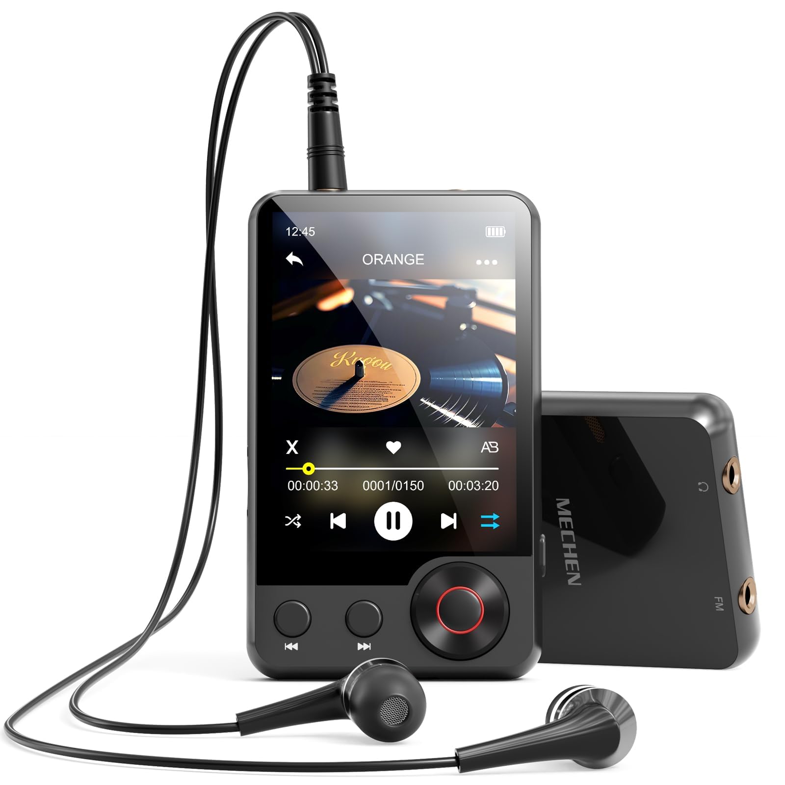 MECHEN 128GB MP3 Player mit Bluetooth 5.3, Dual Audio, 2,4 Zoll Touchscreen, Suchfunktion Verfügbar, Scrollrad, Video, FM Radio, Recorder