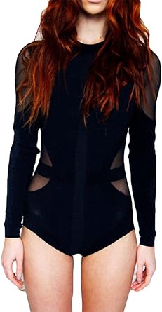 Long sleeve mesh swimsuit Clearance