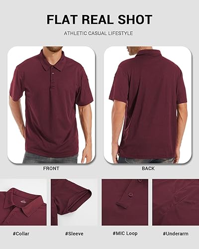 Miniatura 4 de Polu Polo para hombre de secado rápido casual de manga corta para golf tenis para uso al aire libre