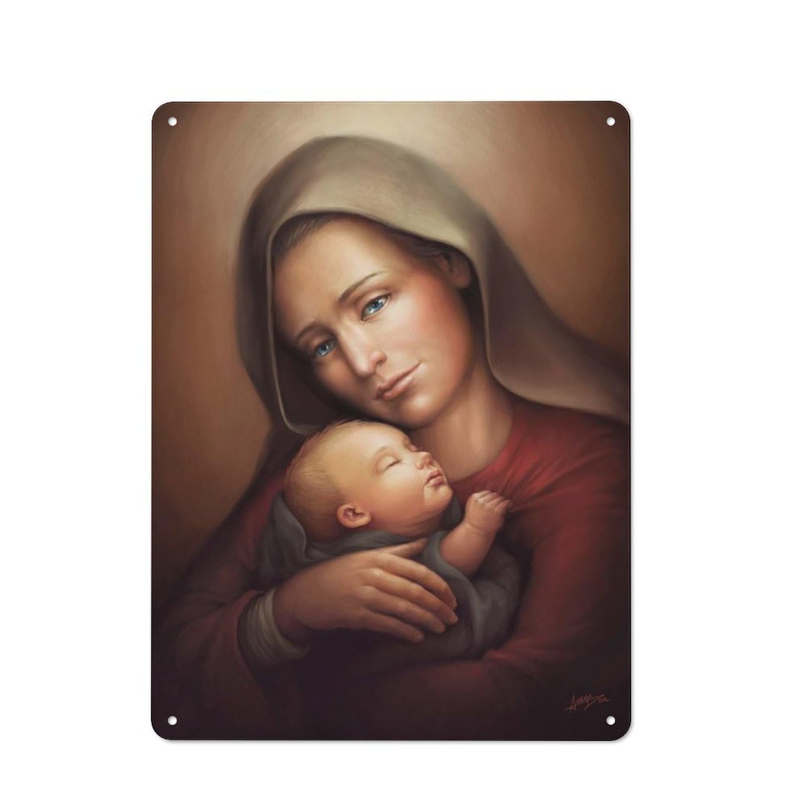 Junmoney Divine Motherhood Metal Wall Sign 40X30cm, Rustic Classic Pub Decor For Cafe, Pub, Workshop Or Home Bar