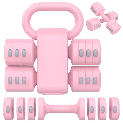 2-in-1 Adjustable Dumbbells Set, 4 Levels Weight Dumbbells Set for