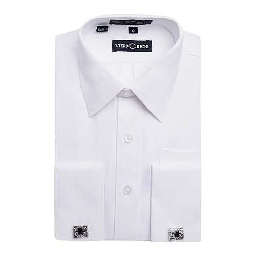 Boys French Cuff Dress Shirt Regular & Husky Sizes (Cufflinks