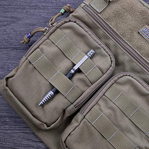Tacray Titanium Bolt Action Pen, Tactical Pen With Glass Breaker Tool For Emergeny Survival, Carbon Fiber Edc Pen With Schmidt Ball Point Refill Made In Germany For Business Signature (Grey) #TOP4