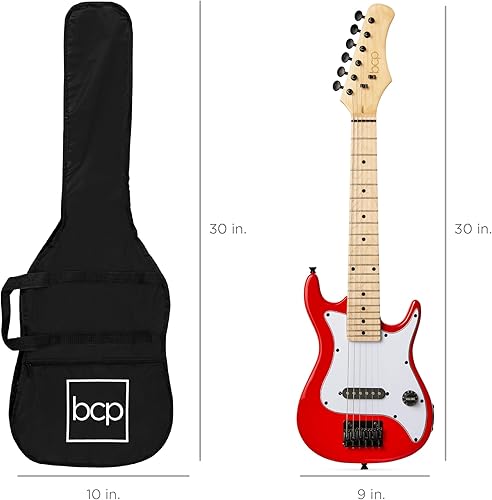 Miniatura 8 de Best Choice Products Kit de inicio de guitarra eléctrica para niños de 30 pulgadas con amplificador de 5 W, correa, bolsa de concierto, cuerdas,