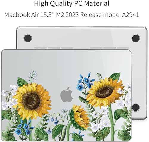 Miniatura 5 de ChiToMa Funda para MacBook Air de 15.3 pulgadas, versión 2023, chip A2941 M2, funda rígida de plástico, paño de pulido, cubierta de cámara y