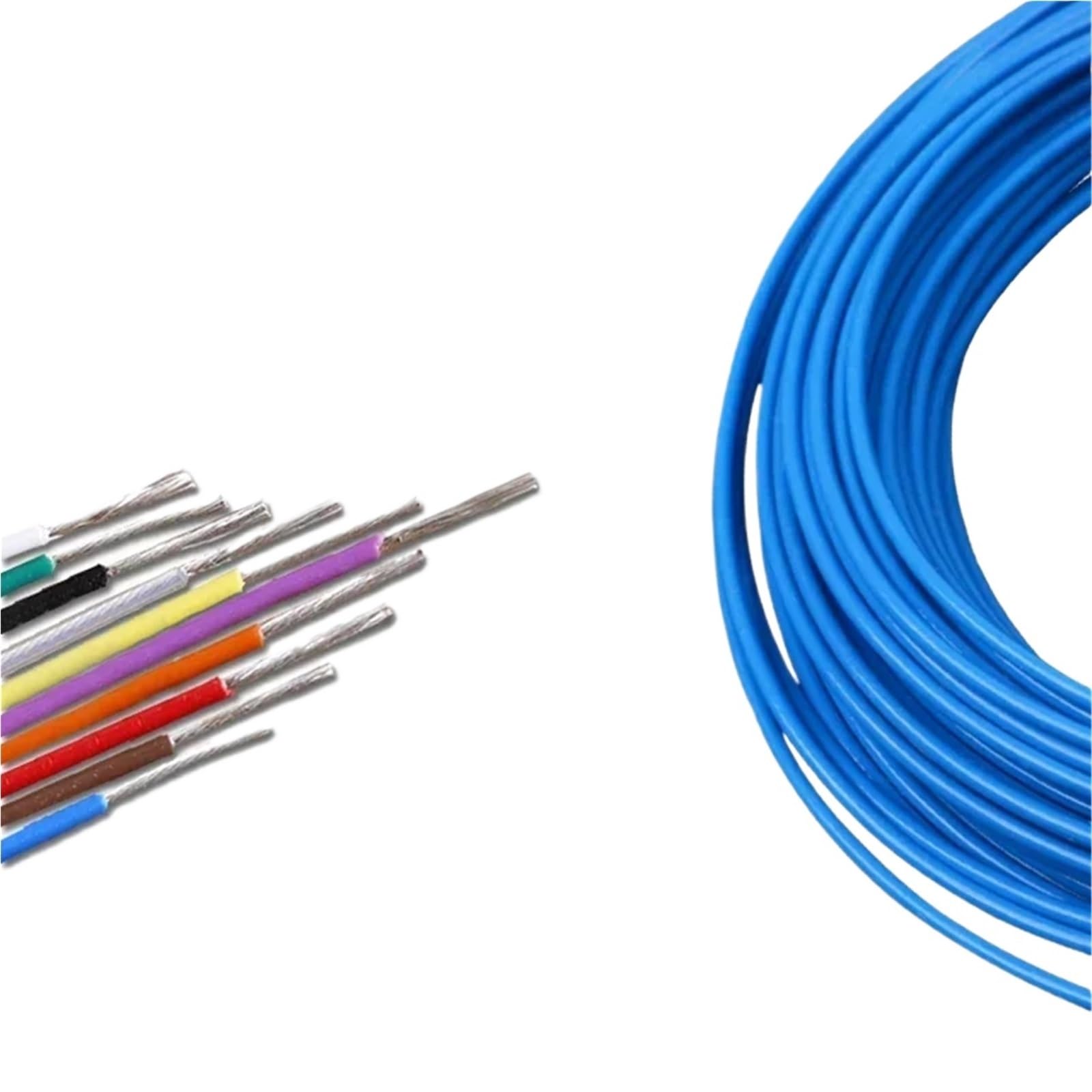 Cavo Teflonato Placcato Argento 20 AWG – Filo Elettrico PTFE Blu, 5 Metri, 600V, Produzione USA, Marca Geophysical Supply