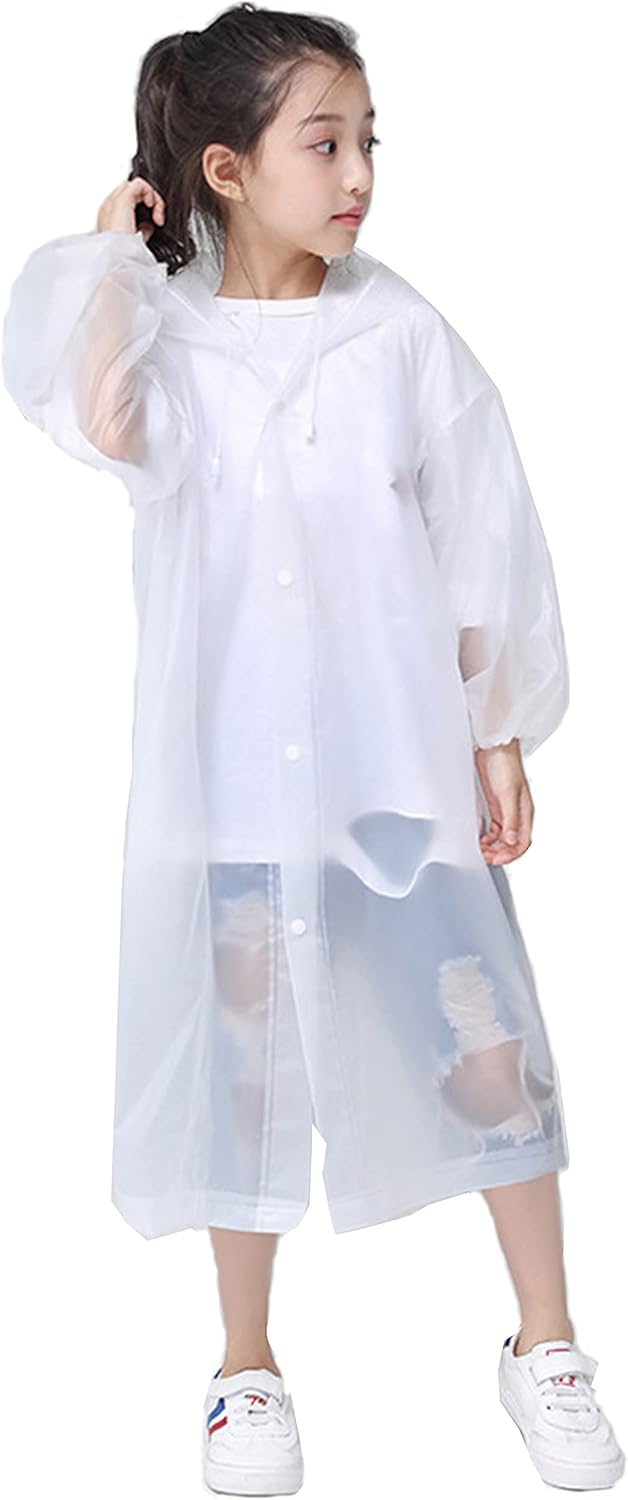 Chubasquero niña niño 5 Piezas Poncho Lluvia Chubasqueros Infantiles Traje de Nieve Impermeable Transparente Capa para Charcos Paseos Viajes Ciclismo