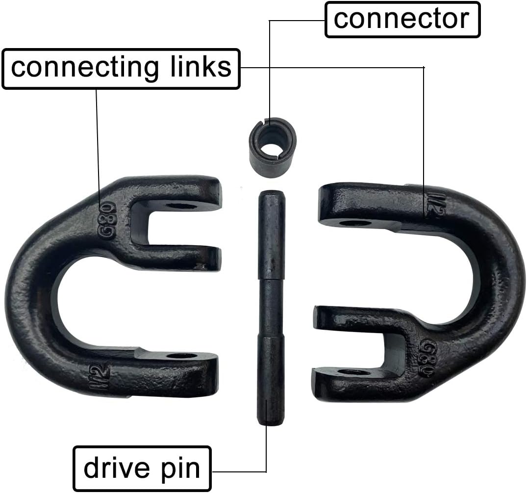 2pc 1/2 inch Tow Hitch Hammer Lock Safety Chain Connector Link Hammerlock Coupling Link Grade 80 - Image 3