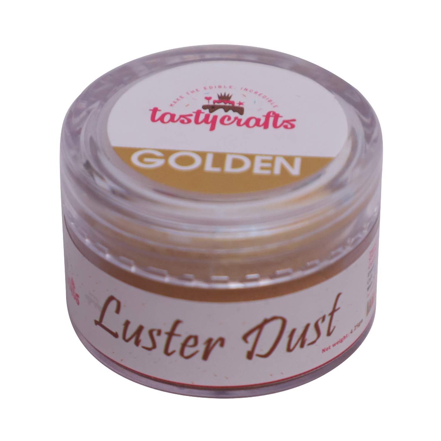 Encrust Ventures Tastycrafts Luster Dust | Pearl Dust | Edible Product for Cake | Glittering Shiner Dust | 4.25 gm - Golden - Image 3 thumbnail
