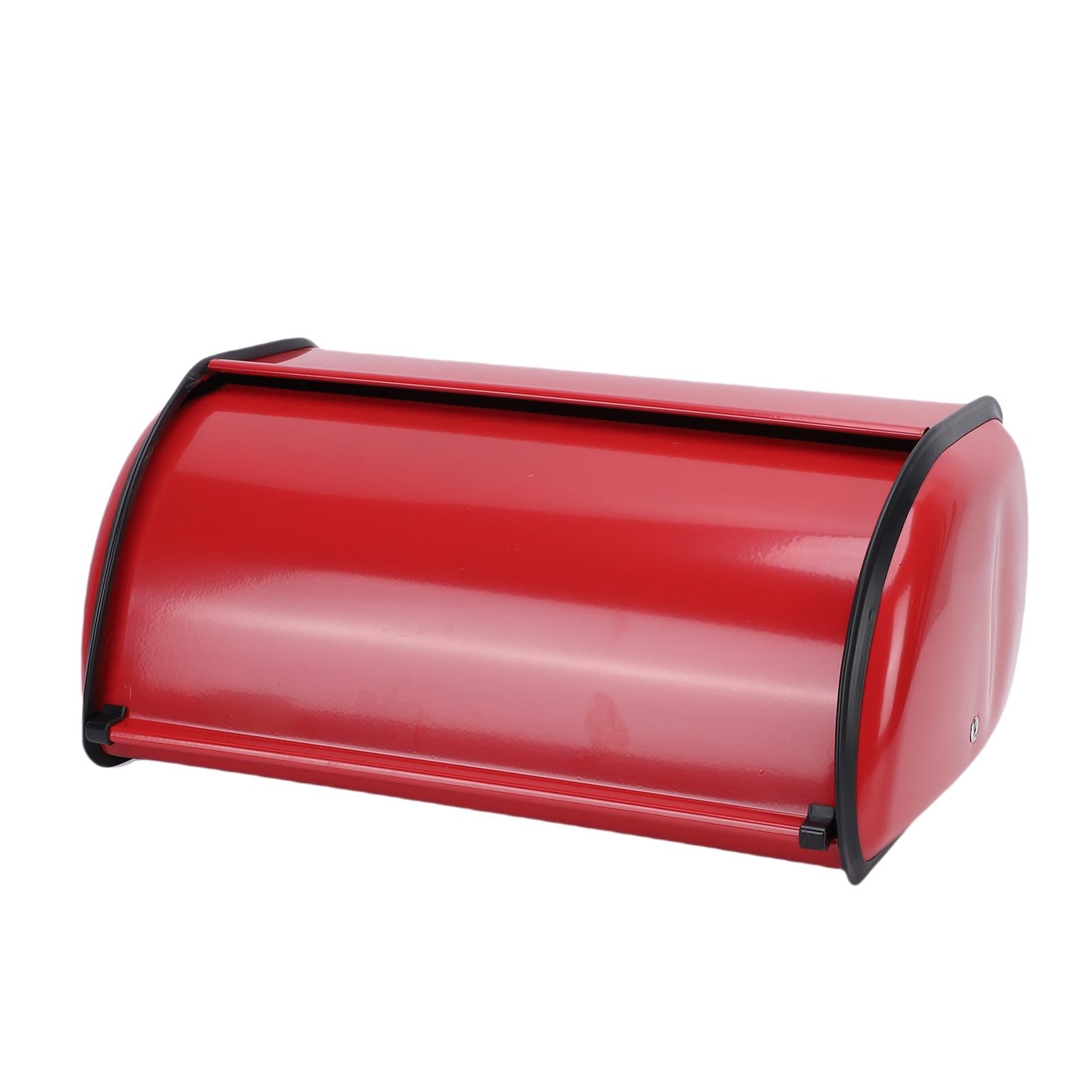 Jelquix Roll Top Bread Box, Iron Bread Storage Container, Non Slip Bottom Kitchen Countertop Bin, French Retro Design Large Capacity Box (Red)