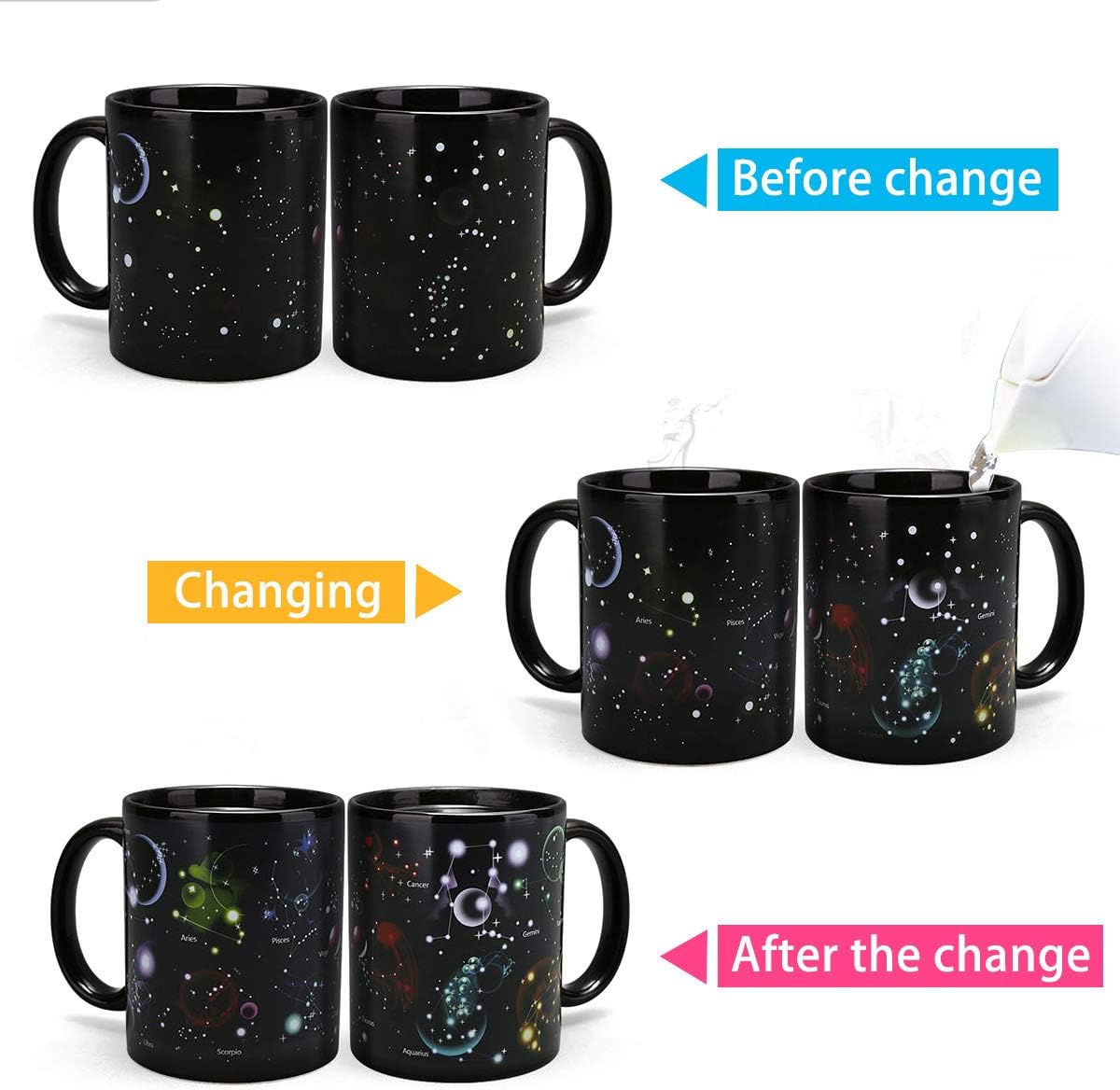 Kmiles Heat Changing Constellation Mug - Colour Changing Magical Coffee Tea Cup, 12 Ounce - Novelty Xmas Funny Gifts - Image 4