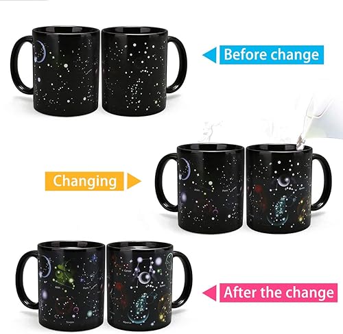 Miniatura 4 de Kmiles Taza de constelación que cambia de color, taza mágica de café, taza de té, 12 onzas, novedad para regalos divertidos de Navidad