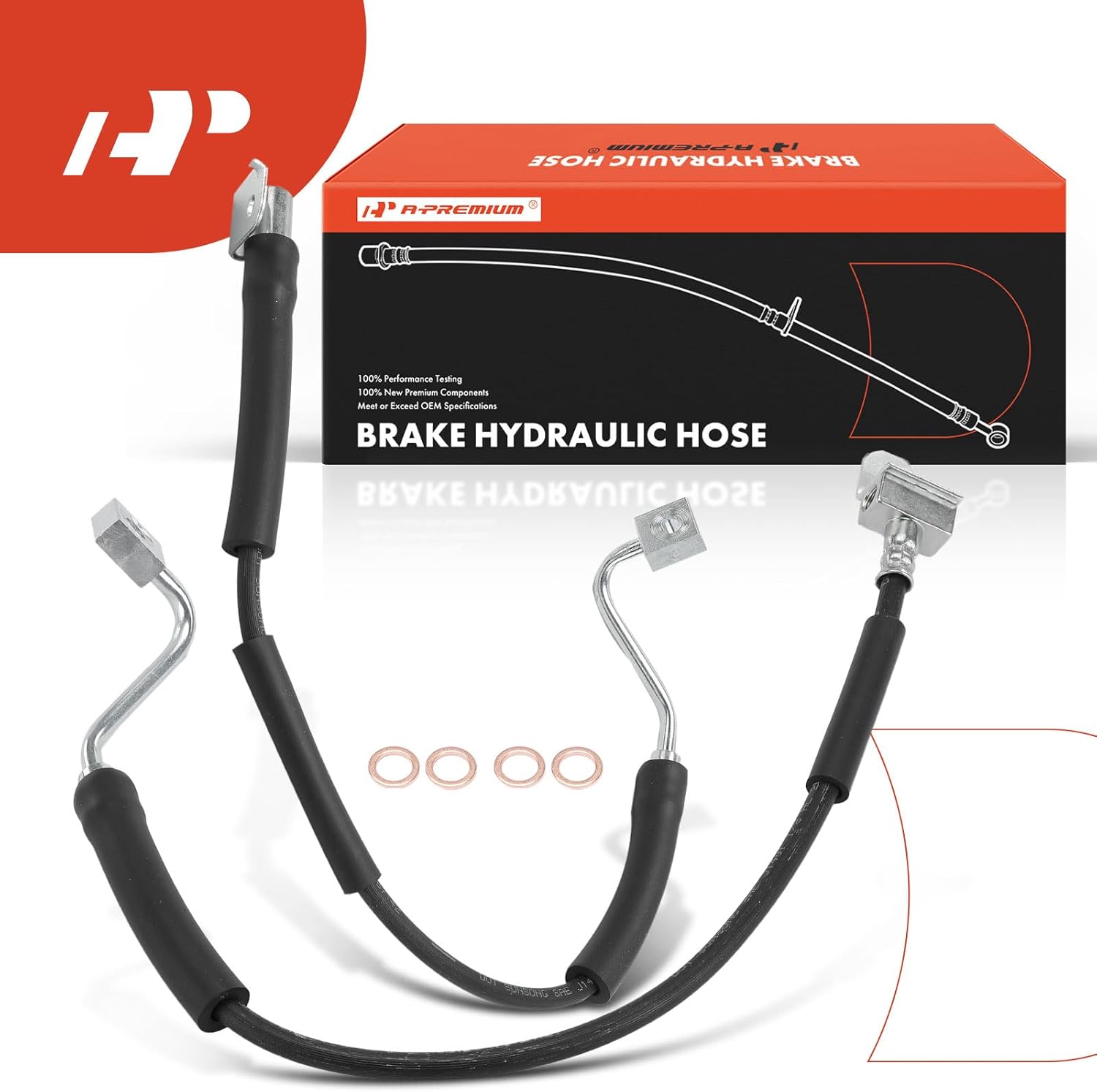 A-Premium Rear Driver and Passenger Side Brake Hydraulic Hose Compatible with Select Ford and Lincoln Models - Expedition 1997-2001, Navigator 1998-2001 - Replace# XL1Z2A442AB (Pack of 2)