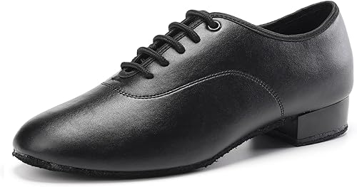 SWDZM Zapatos de baile latino para hombre, zapatos de baile de cuero, con cordones, para sala de baile, moderno, profesional, para práctica, modelo