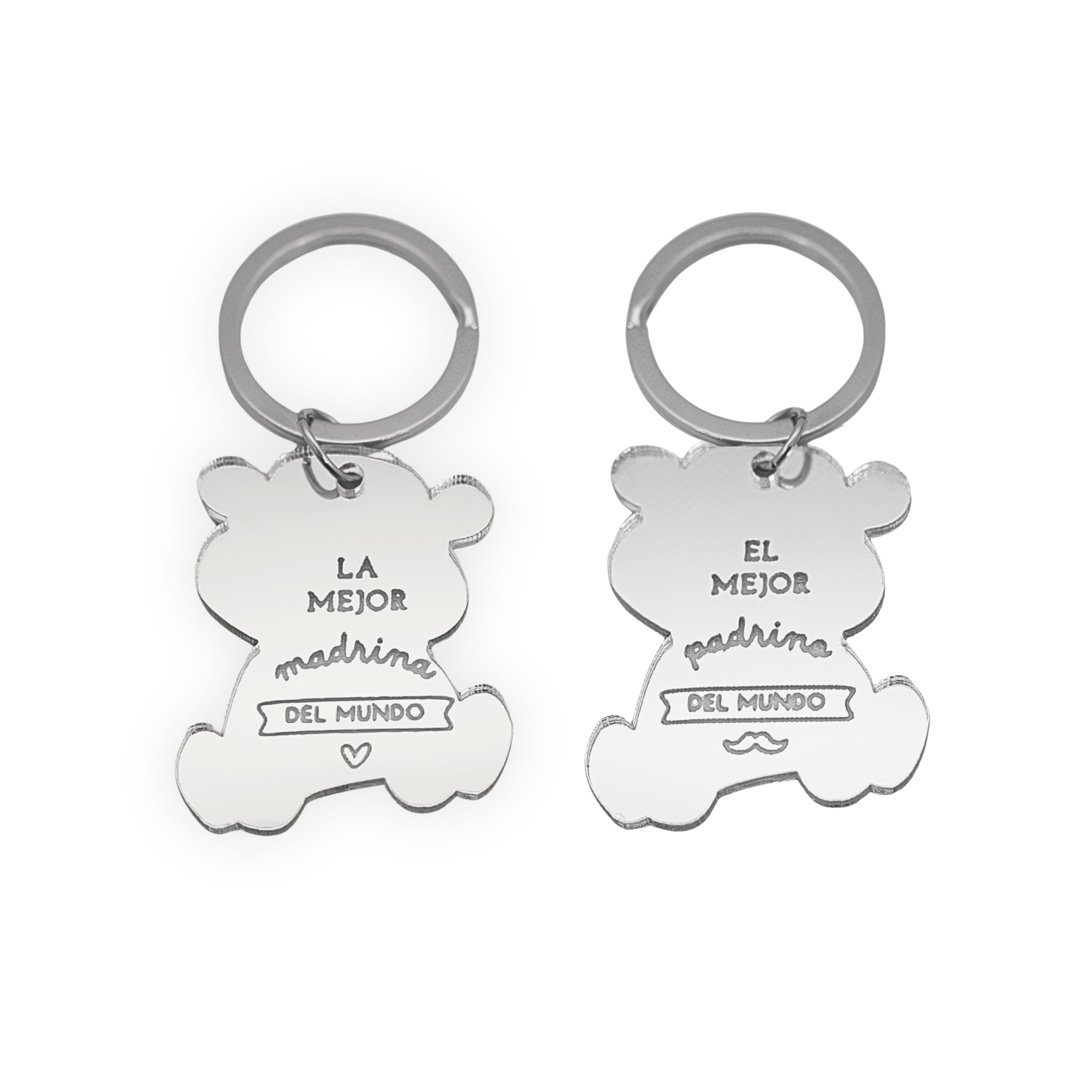 DIVINO REGALO Llavero la mejor madrina y el mejor padrino del mundo | Idea de regalo original para padrinos de bautizo | Llavero personalizado de acrílico para regalar | 2PCS (Madrina, Padrino)