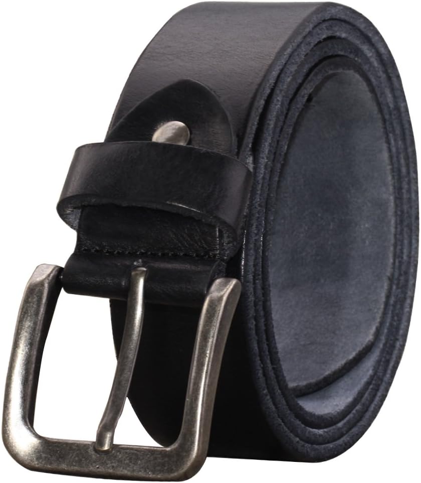 PAZARO Men's Soft Top Grain 100% Leather Belt Black Color