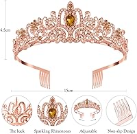 Vista 40 de Corona, coronas para mujer, tiaras para mujer, corona de princesa, corona de cumpleaños, tiaras y coronas para mujer diadema de cumpleaños, Aleación
