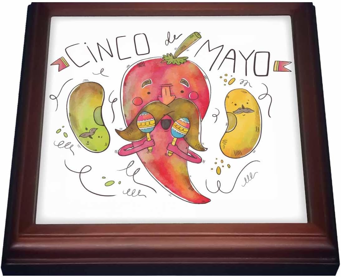 3dRose Trivet with Tile, 8 by 8-Inch, Brown