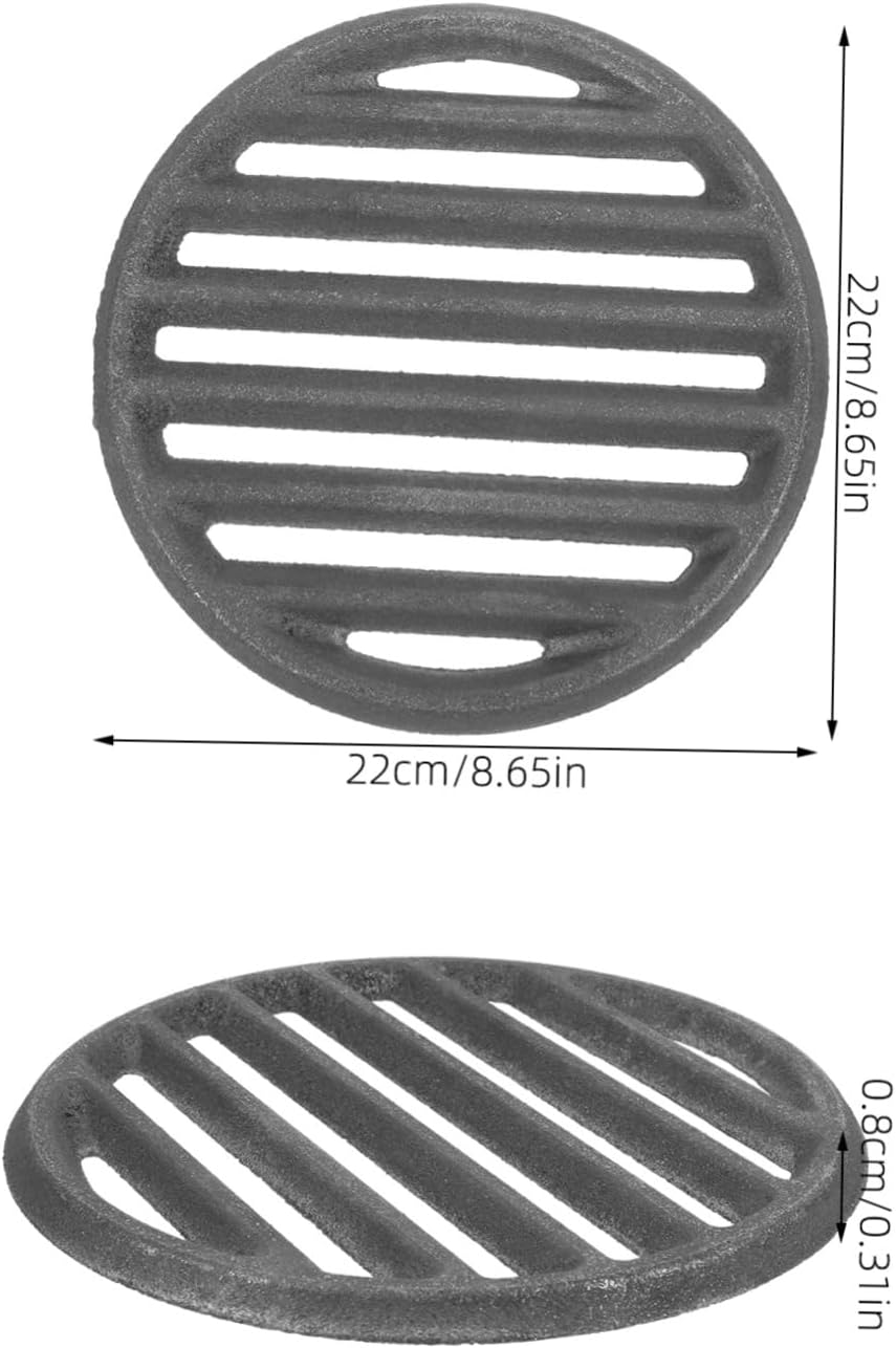 Abaodam Cast Iron Grill Grate Outdoor Cooking Accessory BBQ Grilling Net Pit Grate Cast Iron Stove Grill Camping
