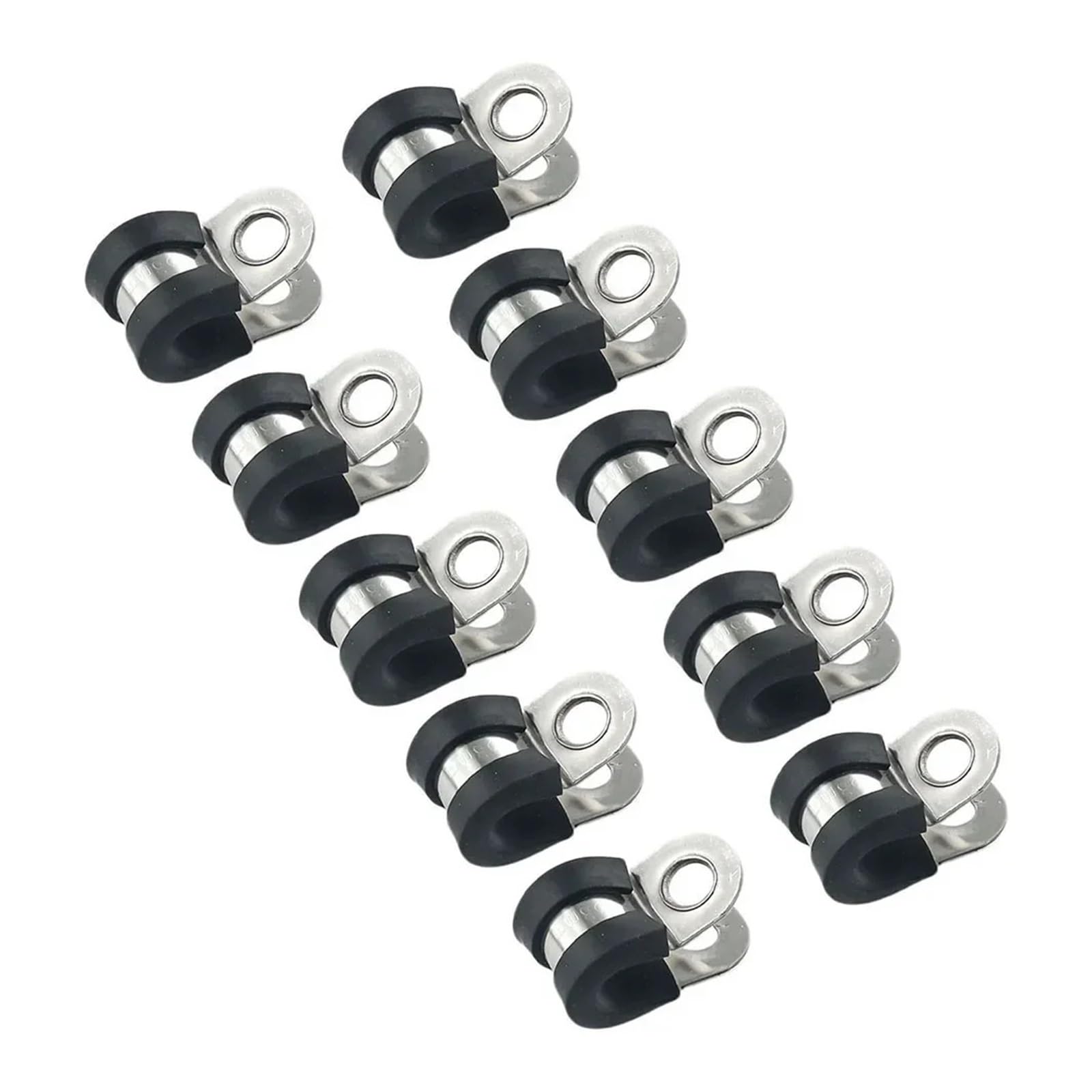 Abrazaderas en P de acero inoxidable 13-32mm con clip de montaje para cable