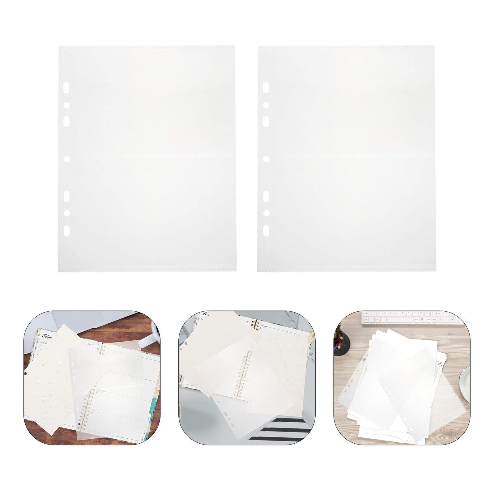 80 Fogli Trasparenti per Raccoglitori Buste per Album Foto Inserti Plastica per Organizer Documenti e Custodia Cartoline