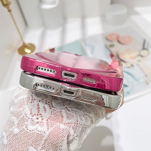 Miniatura 4 de MZELQ Funda para iPhone 14 Pro Max chapada en degradado con diseño de corazón de amor de lujo para iPhone 14 Pro Max para niñas y mujeres + 1