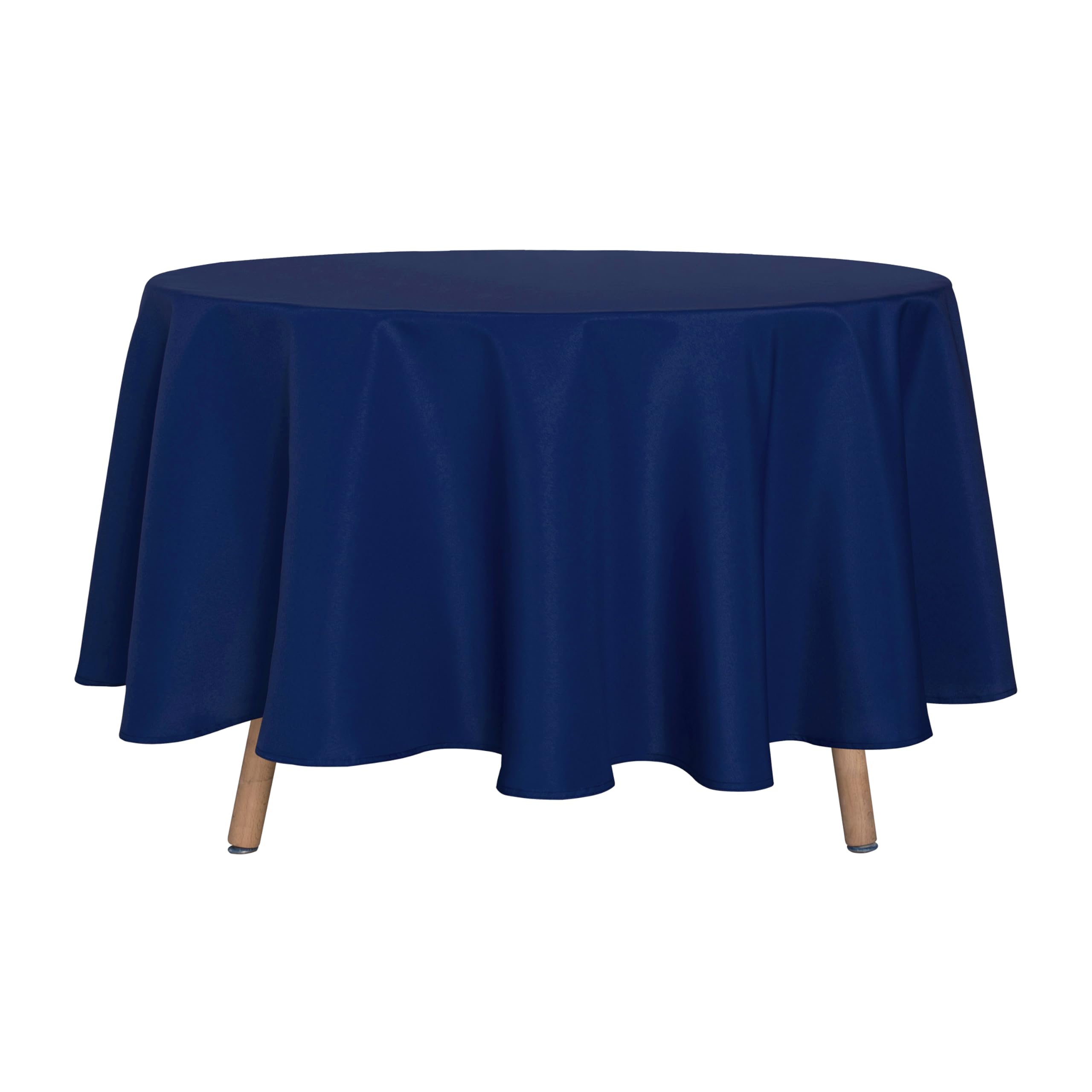 sancua 90 Inch Round Tablecloth, Navy Blue | Water Resistant Spill Proof, Washable Polyester Cloth, Decorative Fabric Cover, For Dining, Buffet Parties and Camping