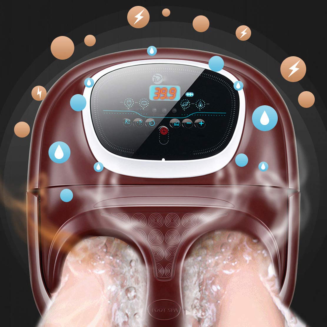 Massaggiatore Plantare Piede Pediluvio con Bolle di Calore Shiatsu per alleviare l'affaticamento del Piede