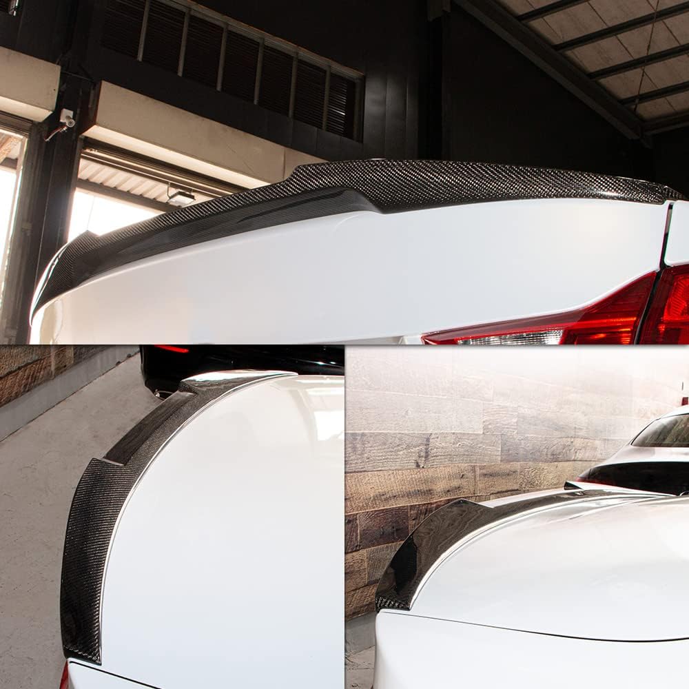 Real Carbon Fiber Trunk Spoiler Wing Compatible with 2016-2023 Audi A4 S4 Sedan Spoiler B9 (MF-Type)