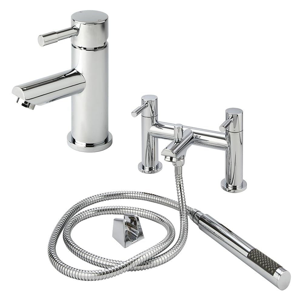 Milano Chrome Mirage Mono Bathroom Basin Mixer Tap Bath Tap Hand Shower